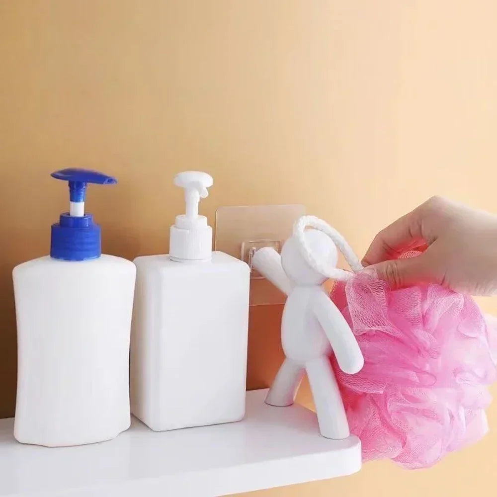 Self-Adhesive Bathroom Shampoo Storage Racks - Plastic Shelf Support Holder for Storage Organization