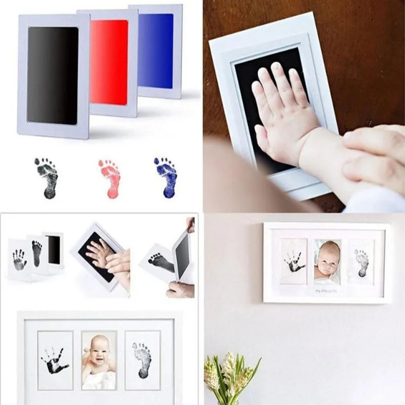 Newborn Baby Hand and Footprint Kit: DIY Ink Pads Photo Frame - Safe, Clean Souvenir Accessories for Baby Shower Gift