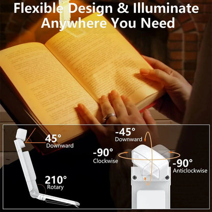HOMEFISH USB Rechargeable Book Light – Clip-On Reading Lamp with Timer, 3 Colors & 5 Brightness Levels