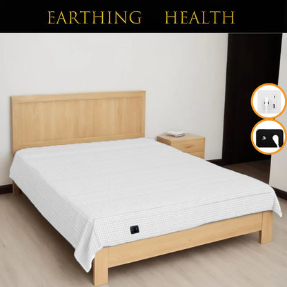 10% Silver Fiber Flat Bedsheet with Earthing Cord – Conductive Antistatic Health Protection & Stress Relief Sheet
