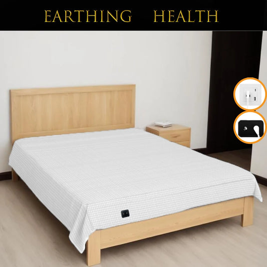 10% Silver Fiber Grounding Bedsheet with Earthing Cord Antistatic Conductive Health Protection Sheet for Stress Relief Sleep Support
