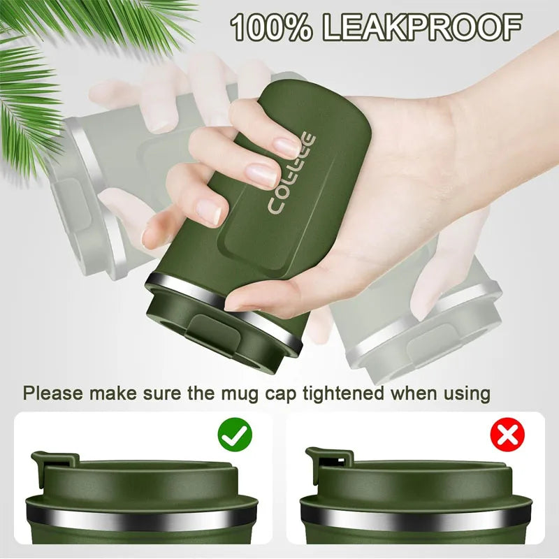 510ml Stainless Steel Coffee Mug – Double-Walled Insulated, Intelligent Digital Display, Leak-Proof Cup for Keeping Hot or Cold