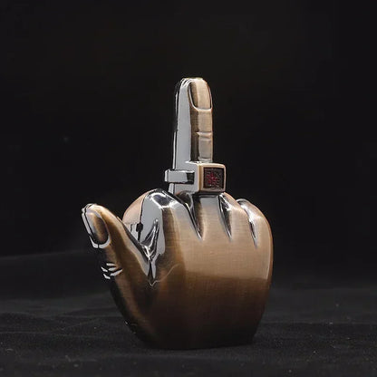 Funny Middle Finger Torch Lighter – Windproof Jet Flame Refillable Butane Smoking Accessory with Voice Sound