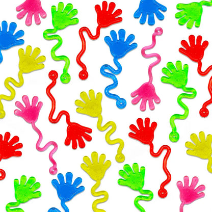 Kids Funny Glitter Sticky Hands Toy (5–20 Pcs) – Elastic Slap Palm Squishy Stretch Toys, Novelty Party Favors & Gifts