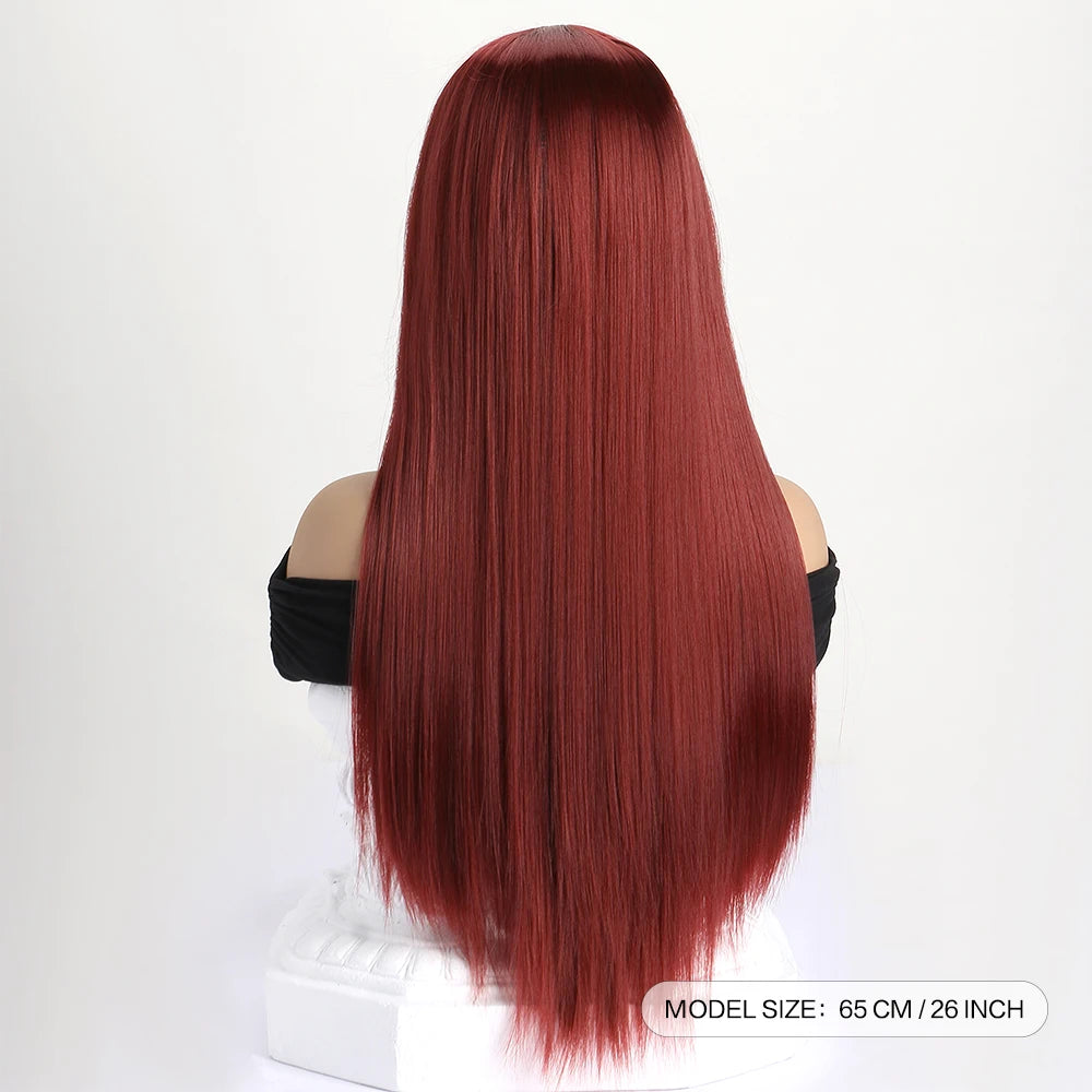 26" Long Straight Synthetic Wig for Women – Colorful Fashion Wig for Daily Wear, Halloween Costume, Party & Cosplay