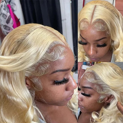 613 Honey Blonde 13x6 HD Lace Front Wig – Body Wave Transparent Human Hair Wig for Black Women