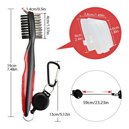 Golf Club Brush – 2-Sided Groove Cleaner Kit for Putter, Wedge & Ball, Golf Accessories