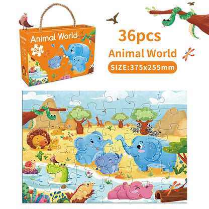 36PCS Large Piece Jigsaw Puzzle – Educational Paper Puzzle for Kids Ages 3–6