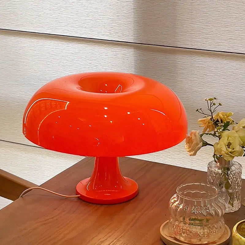 LED Mushroom Table Lamp – Modern Minimalist USB Desk Lamp with 3-Color Dimming for Bedroom & Hotel Lighting