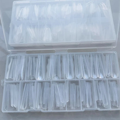 180pcs Sandwich Dual Nail Forms – 15 Sizes Coffin & Almond Nail Extension Molds for Manicure, Top & Bottom Forms