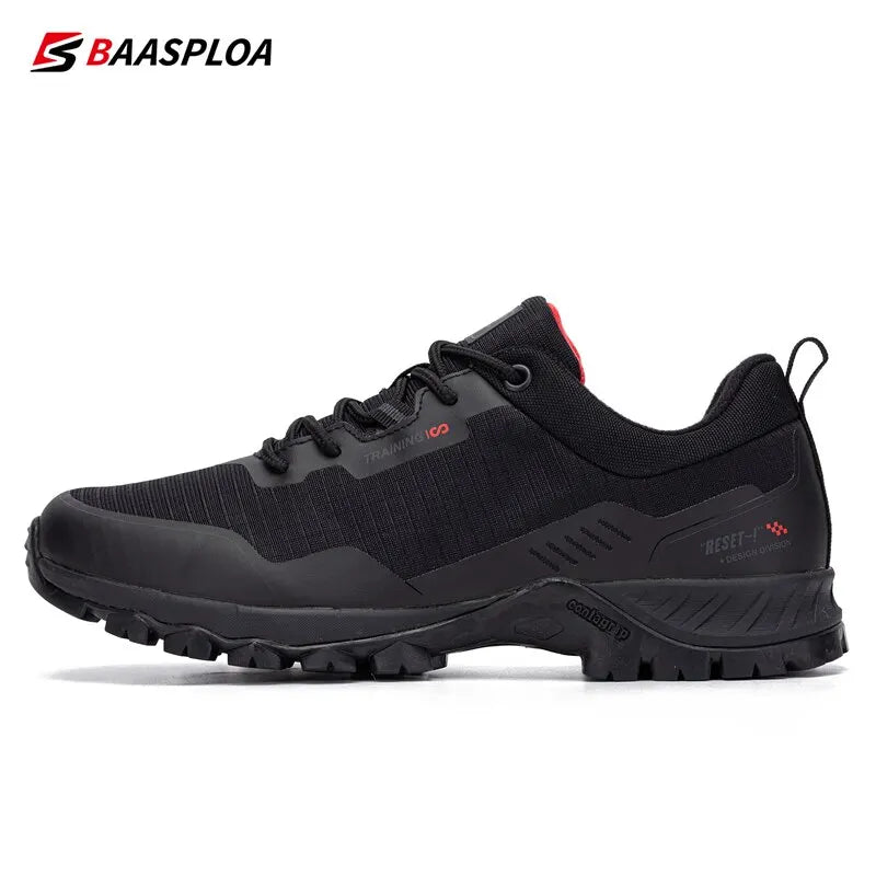 Baasploa Men’s Waterproof Hiking Shoes — Anti-Skid, Wear-Resistant Outdoor Travel Sneakers