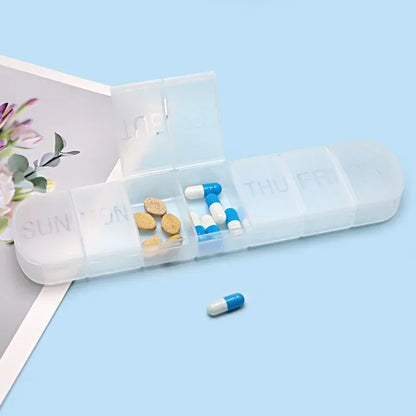Weekly Medicine Pill Box – Mini Portable 7-Grid Organizer, Pill Case & Tablet Storage Container