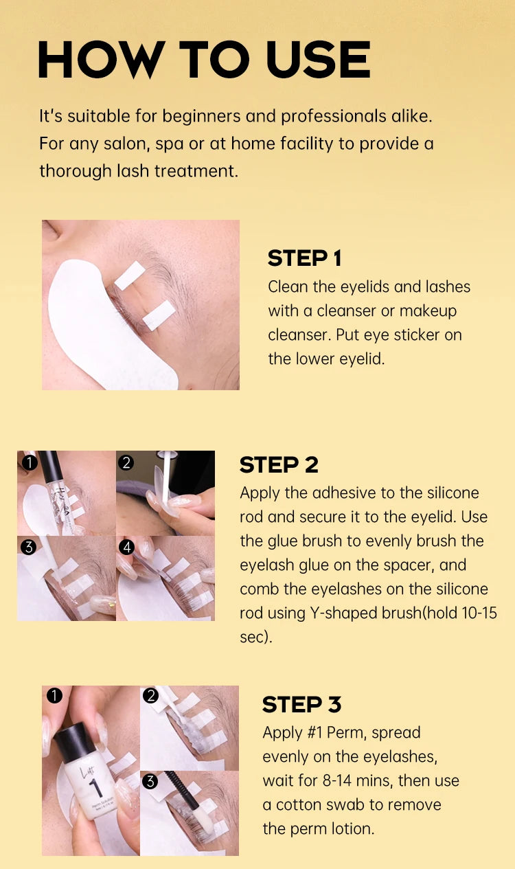 Gollee Eyelash Lifting Perm Kit – Original Lash Lift Set for 4-6 Weeks Retention, Eyelash Curler & Treatment Makeup Set