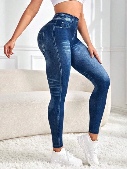 Women's Non Denim Leggings - High Stretch Yoga Gym Workout & Casual Fitness Tights