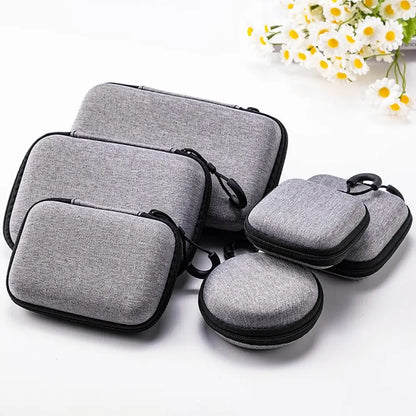 Mini EVA Storage Bag — Zipper Carrying Pouch for AirPods, Earphones, Phone, Charging Cables & Digital Accessories