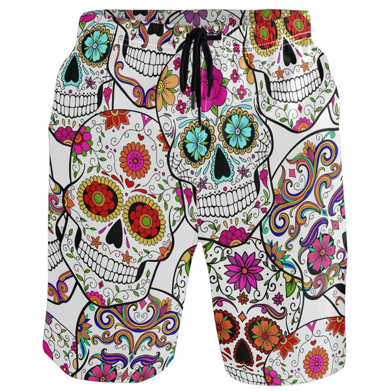 Funny Duck Graphic Men’s Beach Shorts – 3D Animal Print Board Shorts for Swim, Gym & Sports