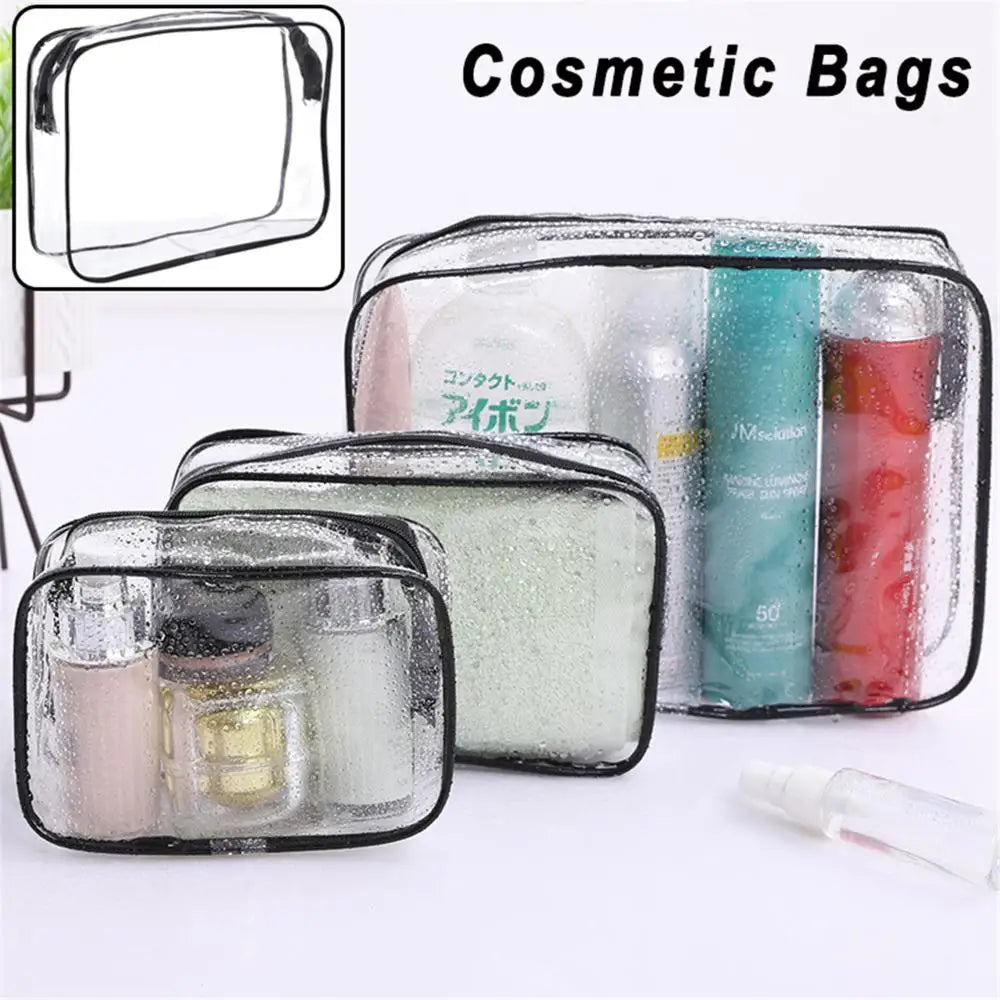 Women's Waterproof Transparent Zipper Cosmetic Bag – Toiletry Storage Pouch & Makeup Case
