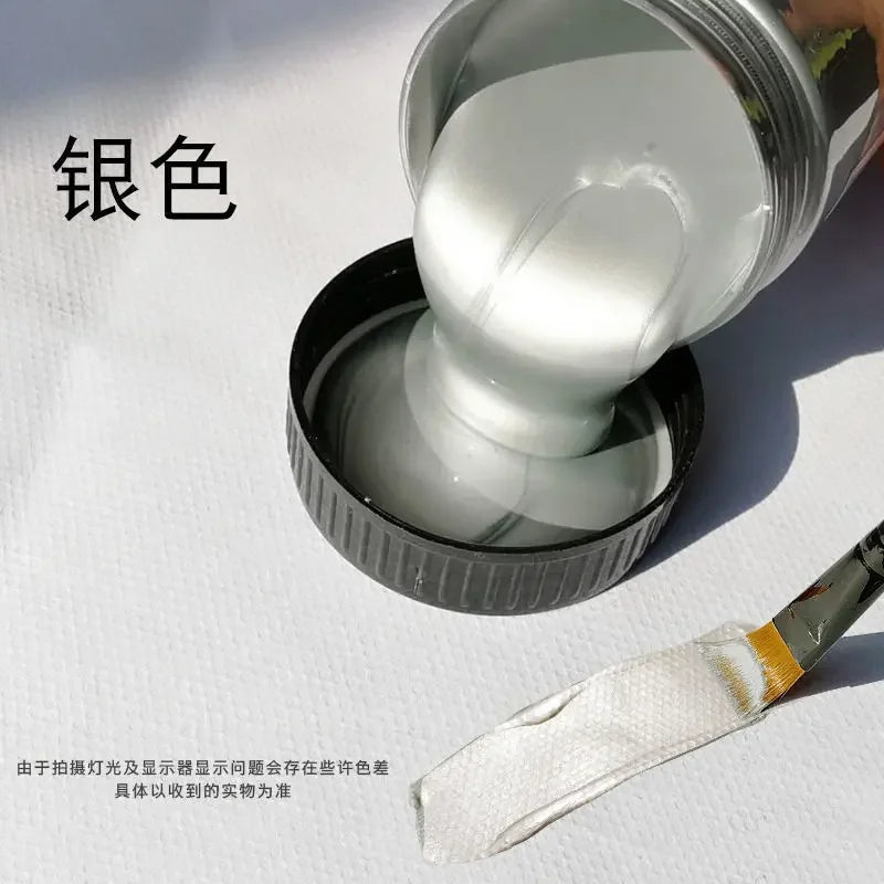 60/100ml Golden Acrylic Paint – Metal Pearlescent Waterproof Non-Fading Gypsum Glue for DIY Hand Painting