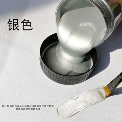 60/100ml Golden Acrylic Paint – Metal Pearlescent Waterproof Non-Fading Gypsum Glue for DIY Hand Painting