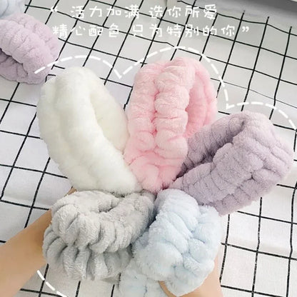 Microfiber Wrist Washband – Absorbent Wrist Sweatband Scrunchies for Women, Face Wash Towel Band, Headband Accessory