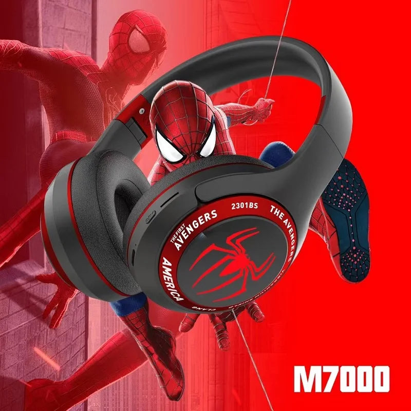 Disney Marvel Spider-Man Bluetooth Headphones — Wireless Foldable Earphones with Noise Cancellation, HIFI Stereo Gaming Headset