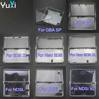 YuXi Clear Plastic Protective Case for NDSL, NDSi, New 3DS XL & GBA SP – Hard Shell Crystal Cover