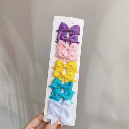 10pcs Kids Bow Hair Clips - Handmade Ribbon Bowknot Barrettes for Baby Girls Hair Accessories