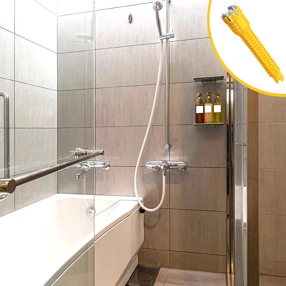 Bathroom Sink Wrench Tool – Multi-Function Plumbing Installation & Maintenance Tool for Faucet, Pipe & Angle Valve Repair