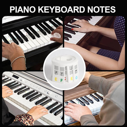 Miwayer Piano Keyboard Stickers - Removable 61/88 Key Note Labels for Beginner Piano Learning Guide