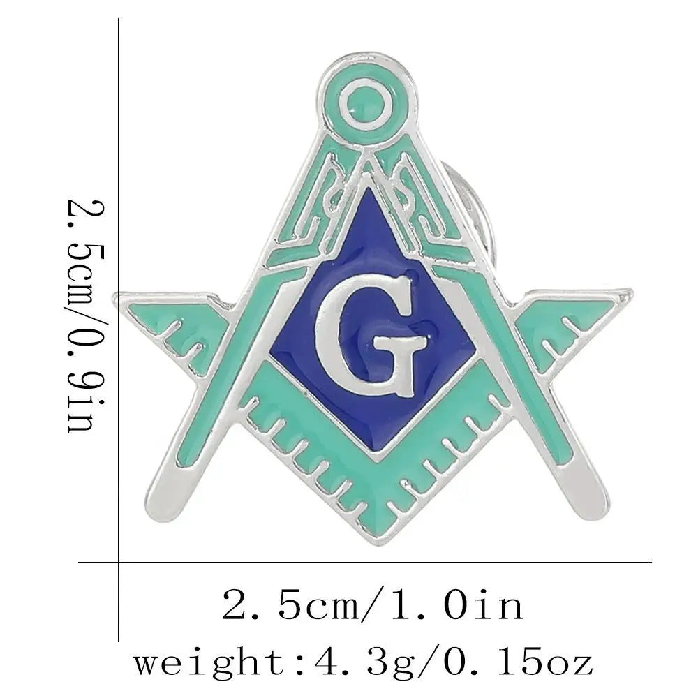 Vintage Masonic Emblem Brooch - Hollow Freemason Symbol Pin Badge for Collectors