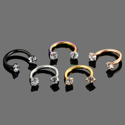 Stainless Steel Crystal Hoop Piercing – Nose, Ear, Belly Ring for Women & Men, Cartilage Helix Daith Jewelry