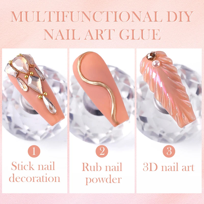 BORN PRETTY 30ML Nail Rhinestone Glue - Gel Adhesive for 3D Nail Charms, Bling Gems & Nail Decoration Supplies