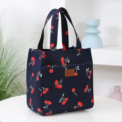 Fashionable Thickened Cotton Handbag — Large Capacity Tote, Mommy Bag, Lunch Box Storage Pouch, Commuter Handheld Bag