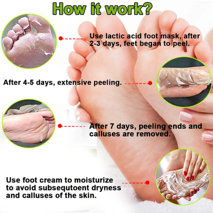 FlowWeek Exfoliating Foot Mask – Removes Dead Skin, Calluses & Dry, Chapped Feet for Smooth, Soft Skin