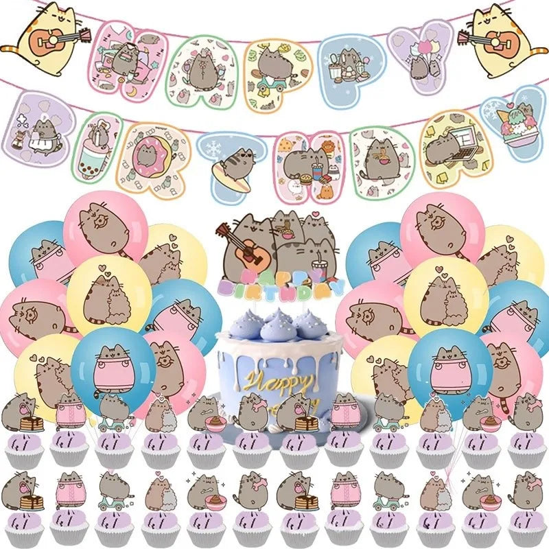 Pusheen Birthday Party Decorations - DIY Balloons, Cake Toppers, Backdrops, and Baby Shower Party Supplies
