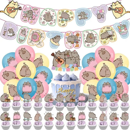 Pusheen Birthday Party Decorations - DIY Balloons, Cake Toppers, Backdrops, and Baby Shower Party Supplies