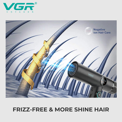 VGR Professional Hair Dryer V-401 — Hot & Cold Adjustment with Brushless Motor 110000 RPM