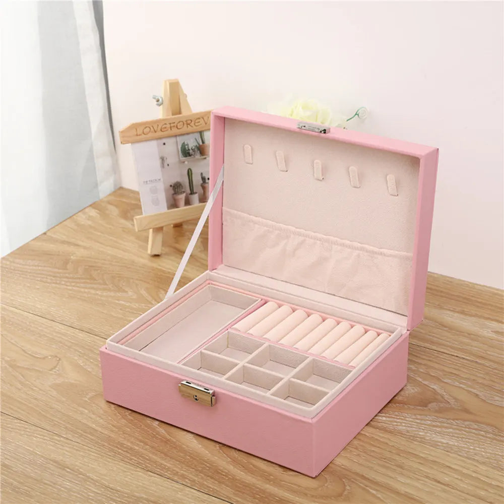 Large Capacity Jewelry Storage Box – Multi-Compartment Organizer for Rings, Necklaces & Earrings
