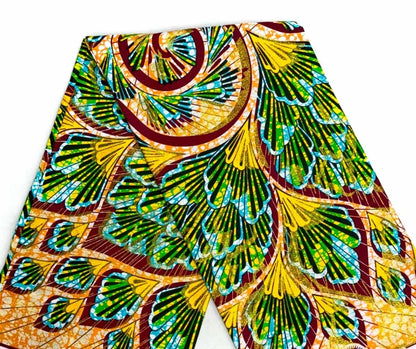 Grand Super African Wax Fabric - 100% Cotton Nigerian Glitter Glam Gold Ankara Print for Sewing