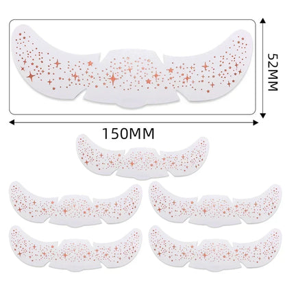 6pcs Hot Stamping Freckles Makeup Patches – Metallic Gold & Silver Temporary Tattoo Stickers for Face