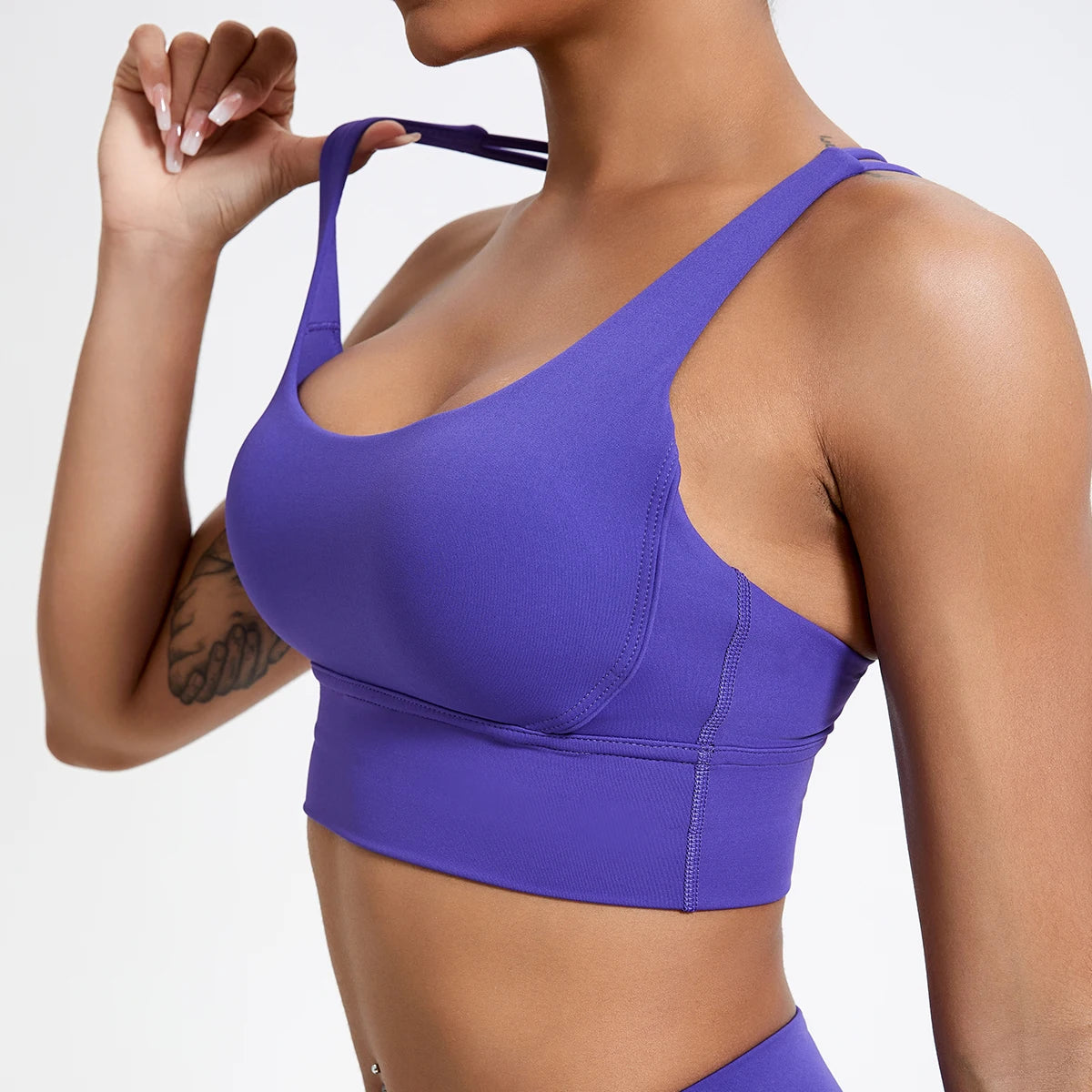 Push-Up Sports Bra for Women – Cross Back Yoga Crop Top, Shockproof Gym Fitness Bra for Running & Workout