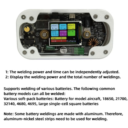 2500A Dual Supercapacitor Spot Welder 6V — Battery Spot Welding for 18650/21700/32140, 0.1–0.4mm Nickel (DIY)