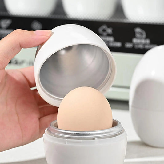 Microwave Egg Cooker - Boiled Egg Steamer with Lid for Quick Hard & Soft Boiled Eggs Kitchen Cooking Gadget
