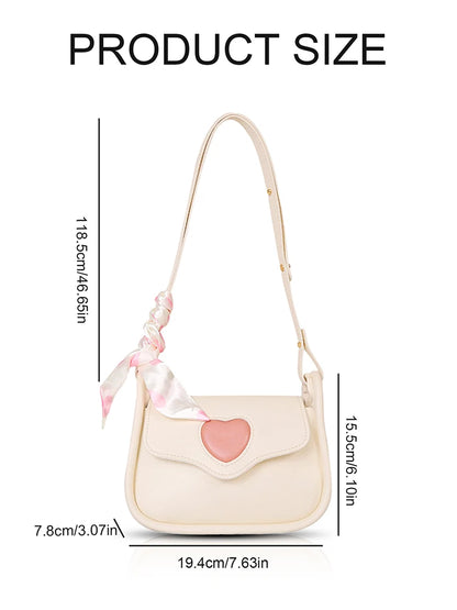 Women's Slanting Cross Bag: Retro Saddle Bag, Fashionable Hundred Love Design - Niche Shoulder Bag