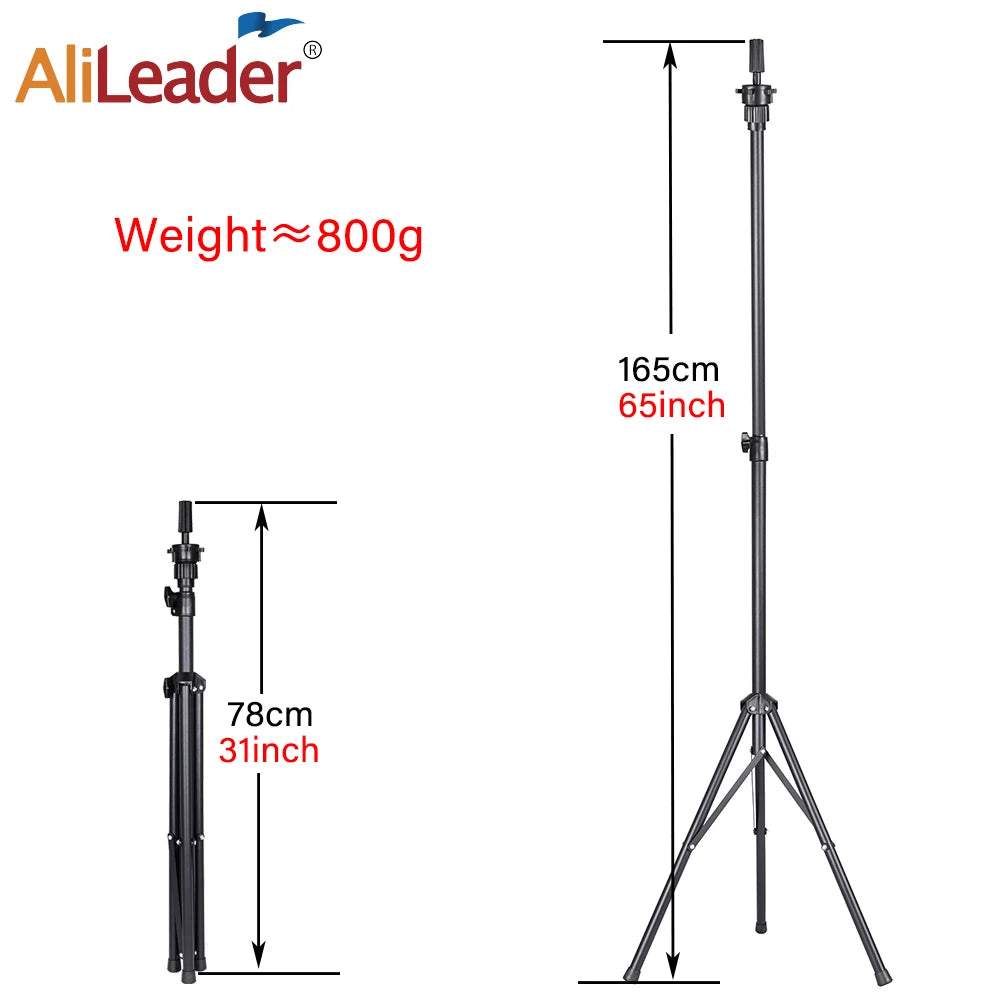 Multifunction Wig Stand — 3-Holder Tripod for Mannequin Heads, Training Dolls & Canvas Blocks