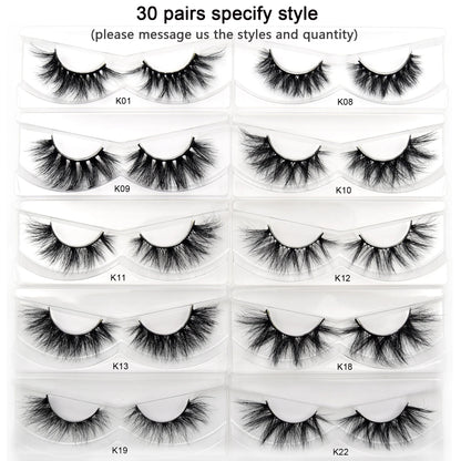 Visofree 3D Mink Eyelashes – 30/40/100 Pairs Handmade Full Strip Lashes with Tray, Cruelty-Free False Lashes for Makeup