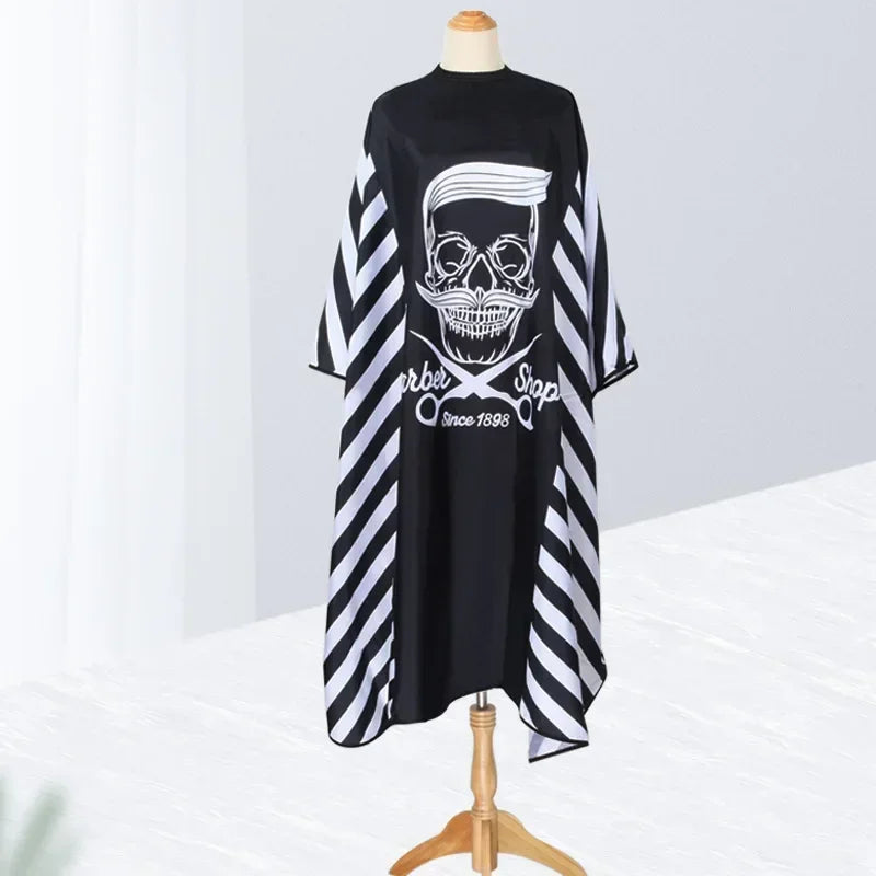 Retro Hairdressing Cape – Waterproof Patterned Salon Barber Gown, Professional Hair Stylist Cutting Apron