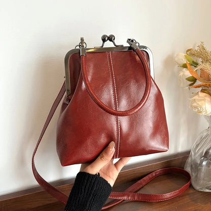 Vintage Brown Women’s Handbag – PU Leather Designer Shoulder & Crossbody Bag