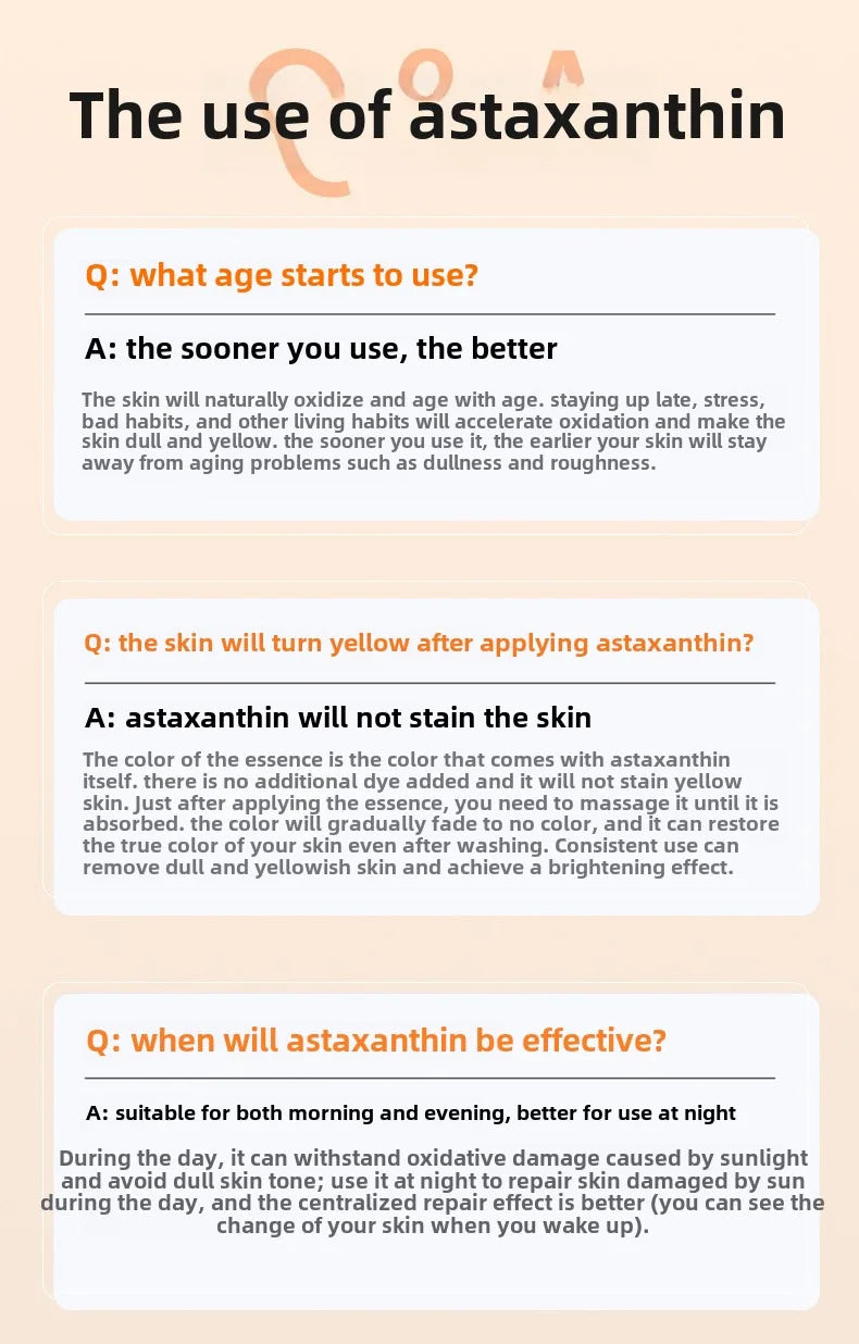 Astaxanthin Anti-Aging Facial Ampoules 28pcs – Dark Spot Removal, Pore Minimizing, Moisturizing & Fine Line Fade Serum Set