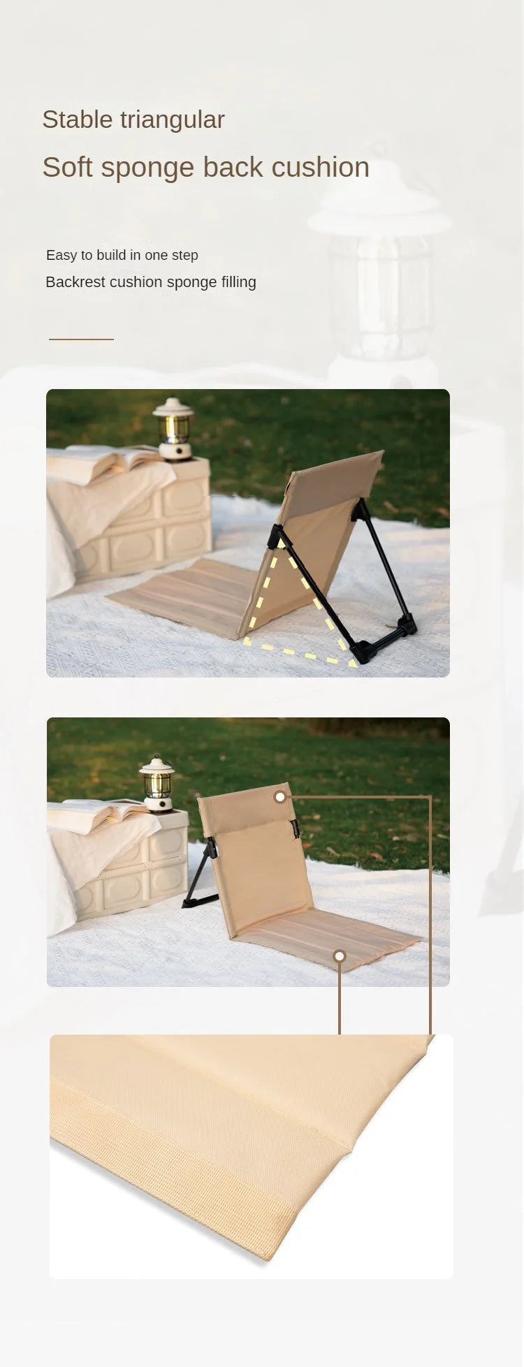 Outdoor Camping Lightweight Folding Chair – Comfortable Park, Leisure, Beach, and Lazy Chair, Portable Single Back Chair